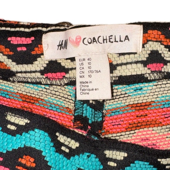 H&M x COACHELLA High Waist Bright Boho Festival Shorts - Picture 8 of 8